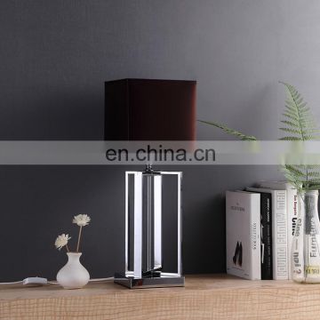 Hot sale new design square shape metal custom table lamp modern for bedside