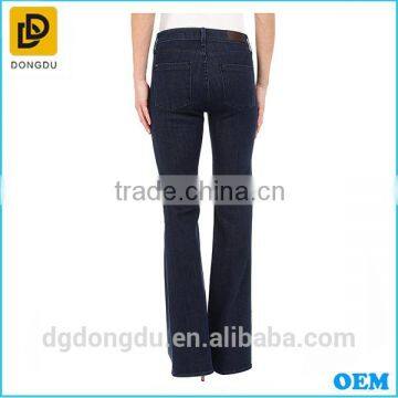 OEM Service Classical 100% Cotton Denim Jeans Trousers Lady Bell-bottoms Pants photo-4
