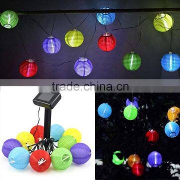 Christmas solar power 10 led paper lantern