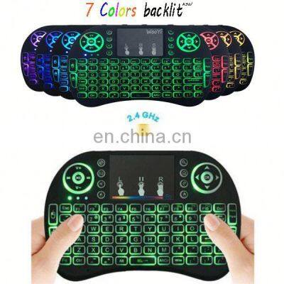 Colors backlight mini i8 Wireless Keyboard with Mouse Touchpad Rechargeable Combos mini keyboard i8 for Android TV Box