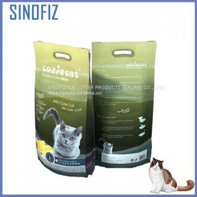 COZIE CAT/бентонитовый кошачий наполнитель для контроля запаха/шары/1-3.5 мм/лимонный/с кремнеземными гранулами/4 кг