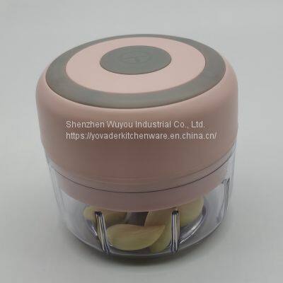 100ml Pink Electric Mini Garlic Chopper Presses Food Processor Masher Spice & Onion Mincing For Pepper Chili Vegetable Nuts Meat