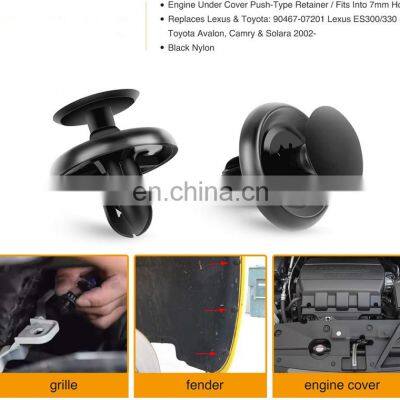 90467-07201 Car Engine Under Cover Push-Type Retainer Fastener Clips for Toyota