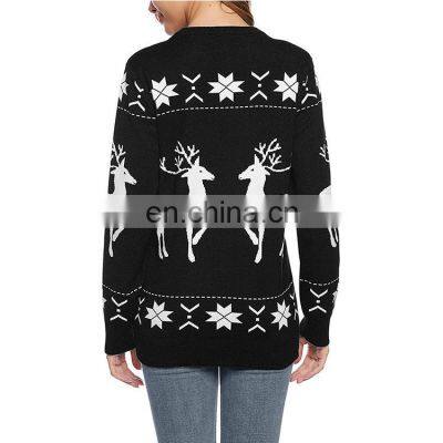 Women's Christmas Knitted Holiday Simplicity Reindeer Pattern Sweater photo-2