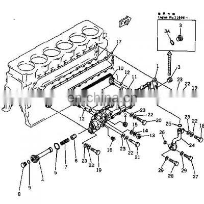 6136-61-2113 6136-61-2112 Excavator PC200-3 oil cooler cover for 6D105 cover