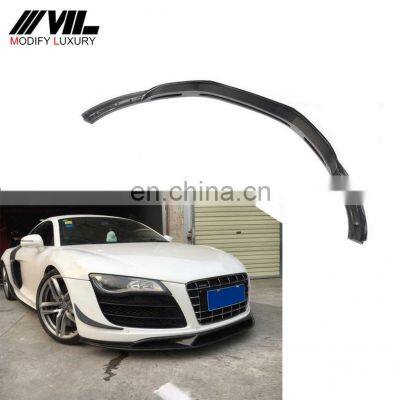 R8 V8 V10 Universal Car Carbon Front Bumper Splitter For Audi Coupe Convertible 08up