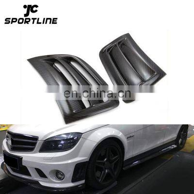 Carbon Fiber Front Bumper Side Vents Cover for Mercedes W204 AMG C63 08-11