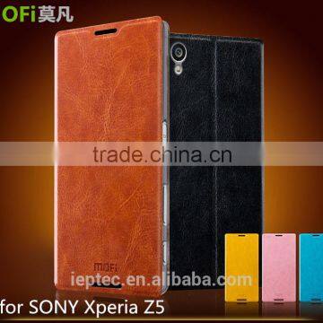 MOFi Original Celulares PU Leather for SONY Xperia Z5, Telephone Mobile Flip Cover Case for Xperia Z5