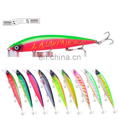 14cm 18.3g 9 colors 3D Bionic eyes Saltwater Fish Baits with Treble Hooks  Quivering Floating Minnow Sea Bass  Bait Fishing