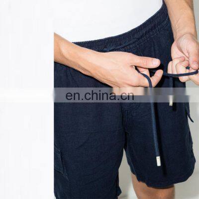 High Fashion Custom Logo Drawstring Denim Shorts for Men photo-3