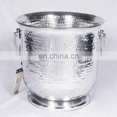 shiny polished stainless steel metal ice bucket