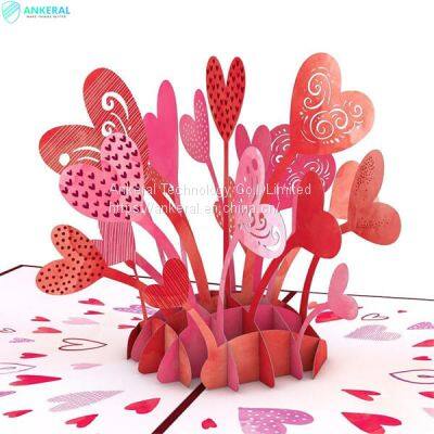 Love 3D Folding Card Romantic Valentine’s Day 3D Pop-up Card for My Beloved Girl