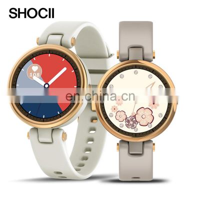 New Arrival  Smart Watch for Ladies Full Touch Screen DaFit Fitness Tracker for Android iOS QR01 Smartwatch for Women