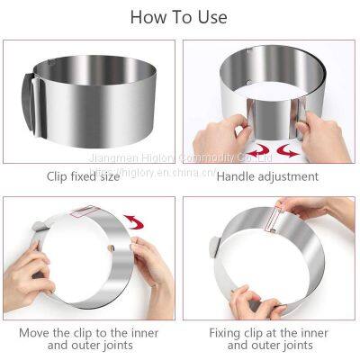Stainless Steel Baking Moulds Birthday Wedding Kitchen Dessert Cake Decorating Tools Adjustable Mousse Ring Round Cake Molds photo-5