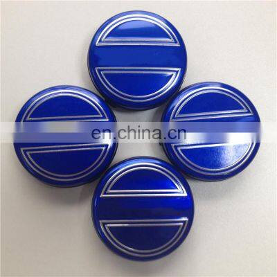 64mm ABS Custom Automotive Hubcap Chrome Blue Car Wheel Center Cap For S40 photo-3
