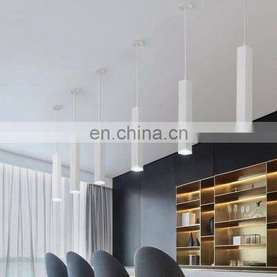 Aluminum Suspension Lighting Decorative Hanging Ceiling Cylinder Long Tube Pendant Light Lamp