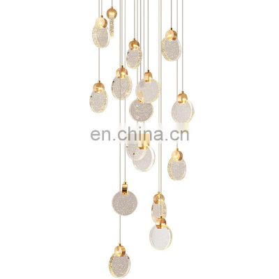 2.5M chandeliers pendant lights lampadario moderno lighting golden hotel lobby handing lamp crystal ball pendant lamps