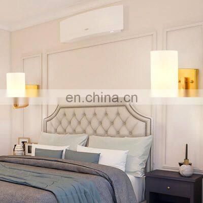 Home Hotel Indoor Bedroom Modern Glass Lampshade Iron Lamp Body Bedside Golden Wall Light photo-3
