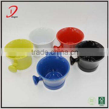 Wholesale High Quality Private Label Ceramic Shaving Bowl With Handle