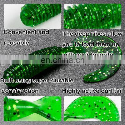 JOHNCOO Soft Worm Fishing Lure Soft Bait Lures Trout Bass Salmon Freshwater Saltwater Fishing Bait