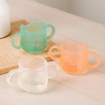 Baby drinking glass silica gel children open drinking glass household straight drinking glass baby drinking glass ears