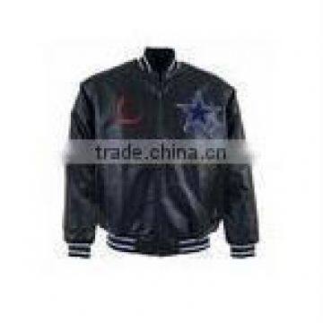 Leather varsity jackets made of genuine cow hide leather sleeves