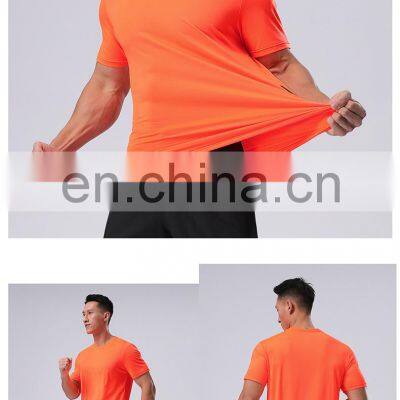 Hot Sale Quick Dry Short Sleeve Fitness Workout T Shirt Sports Casual Gym Top Men Activewear Outdoor Training Running Shirt photo-3