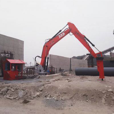 Pedestal boom rockbreaker system