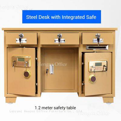 Multi-Function Locking Desk with Hidden Safe, Coin Slot & CPU Cable Holes – Thickened Steel Design for Secure Workstations