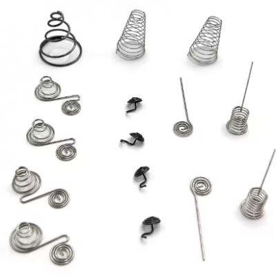 Coil Style Stainless Steel Spring Contacts Industrial AA Battery Holders With Umbrella Compression Spring Touch