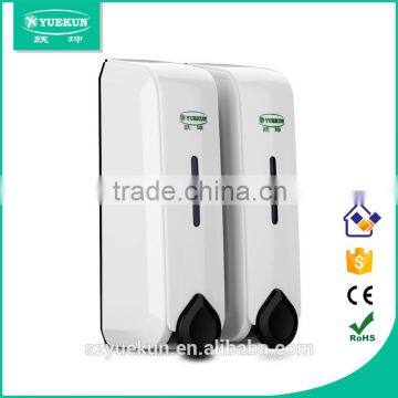 hotel double hand soap dispenser / wall mounted shampoo shower gel dispenser / manual washroom lotion dispenser