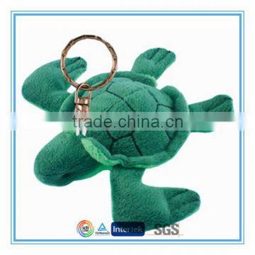 Lovely 4" mini green plush trutle keychain toy