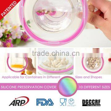 Dia168mm Top-selling Durable Silicone Preservation Cover Lids FDA, LFGB, BPA Free