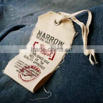 Good quality canvas hang tag for jeans