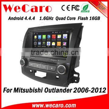 Wecaro 8" Android 4.4.4 car multimedia system double din car dvd gps player for mitsubishi outlander WIFI 3G tv tuner 2006-2012