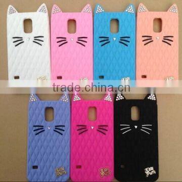 New Cat Design 3D Silicone Cases For Samsung Galaxy Note 4