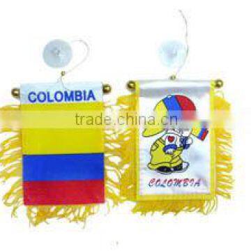 COLOMBIA car flags,colorful COLOMBIA car flag,car mirror flag