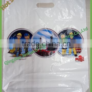 Bottom Gusset Die cut Handle Plastic Bag for Shopping or Gift Bags