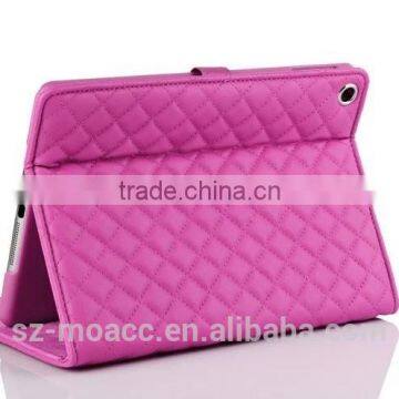 for iPad 6 stand case, plaid Leather Stand case for iPad 6