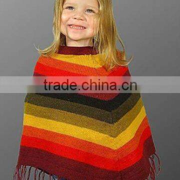 ALPACA WOOL STRIPED PONCHO