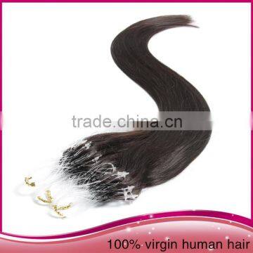 Cheap Micro Ring Loop Hair Extension Silky Straight Brazilian Raw Human Hair Loop Hair Weaving photo-2