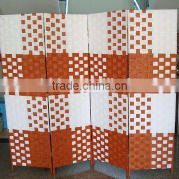 2015 handmade woven rectractable room divider folding screen wholesale