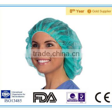 Disposable non-woven(PP) medical Surgical Bouffant Cap/Strip Cap/Nurse cap in FDA/ISO/CE standard