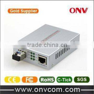 ShenZhen ONV Company High quality Gigabit Dual Fiber single mode Media Converter with SFP LC Port