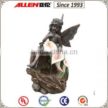 Customized design resin angel fairy water fountain