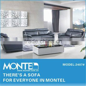 Germany Living Room Leather Black Asian Sofa photo-3