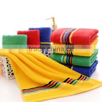 high quality and low price colored striped towel Colored cotton towel