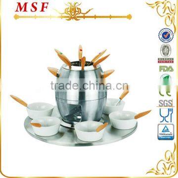 MSF lovely egg shape high quality stainless steel fondue