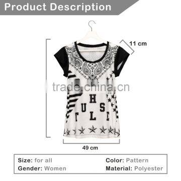 High Quality Custom 3D Printing Hustle Sports Gym Tshirt Women photo-2