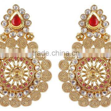 Indian Gold Plated Crystal Earrings photo-2